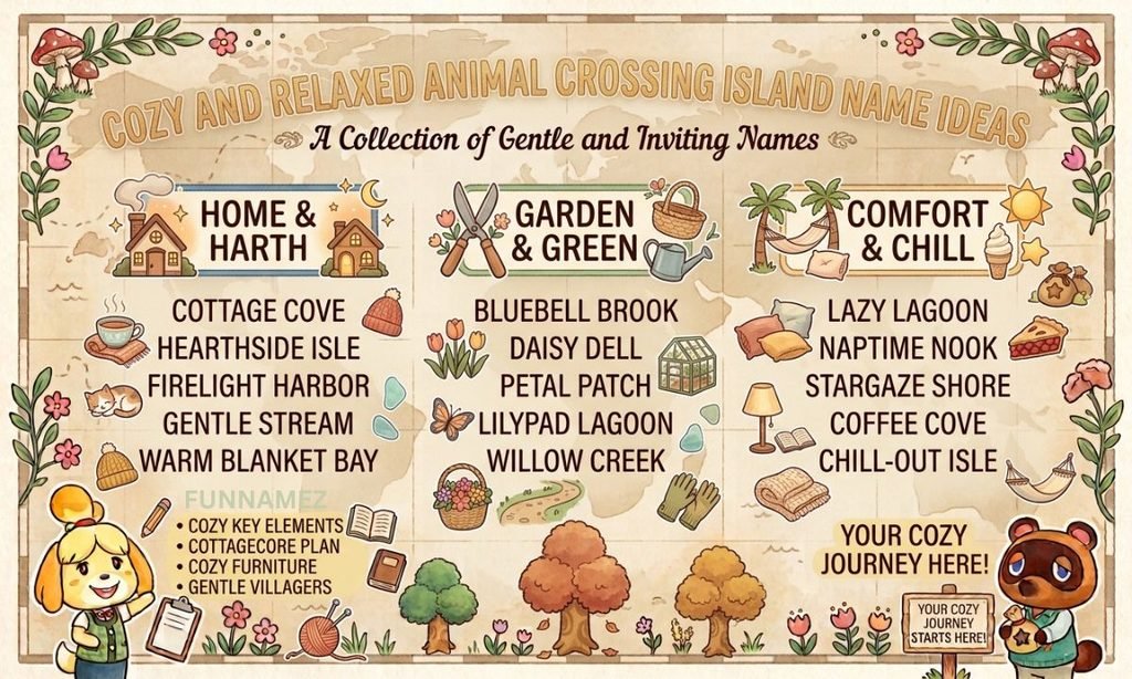 Cozy And Relaxed Animal Crossing Island Name Ideas