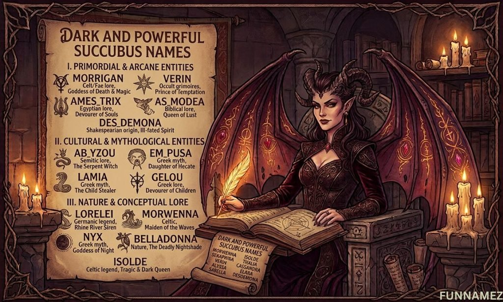 Dark And Powerful Succubus Names