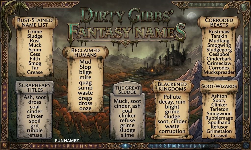 Dirty Gibbs Fantasy Names