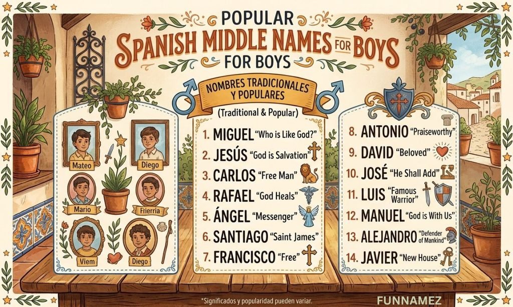 Popular Spanish Middle Names For Boys