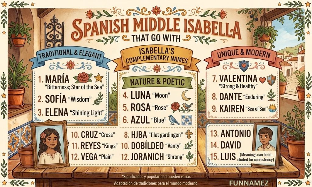 Spanish Middle Names that go With Isabella