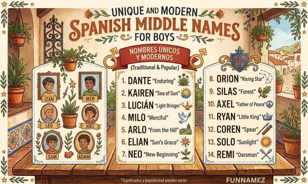 Unique And Modern Spanish Middle Names